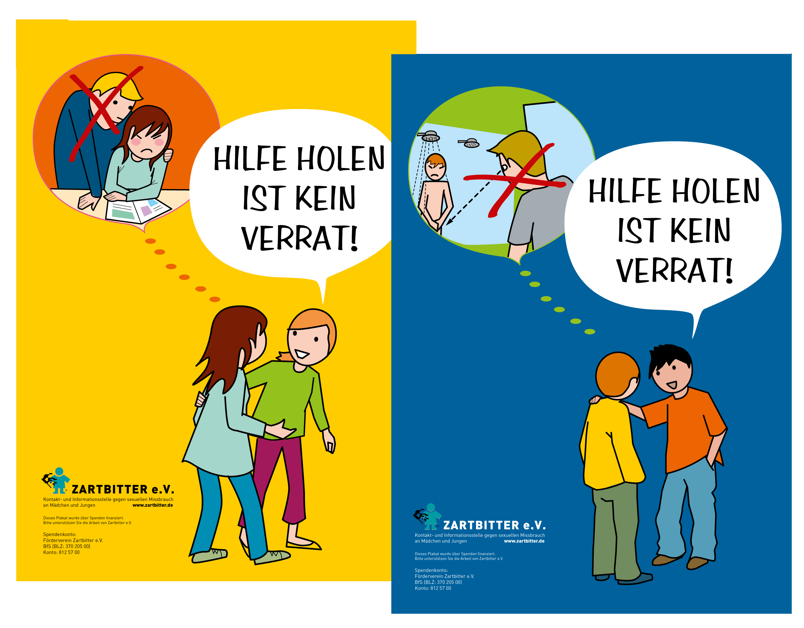 Hilfe holen ist kein Verrat! Poster für Mädchen und Jungen